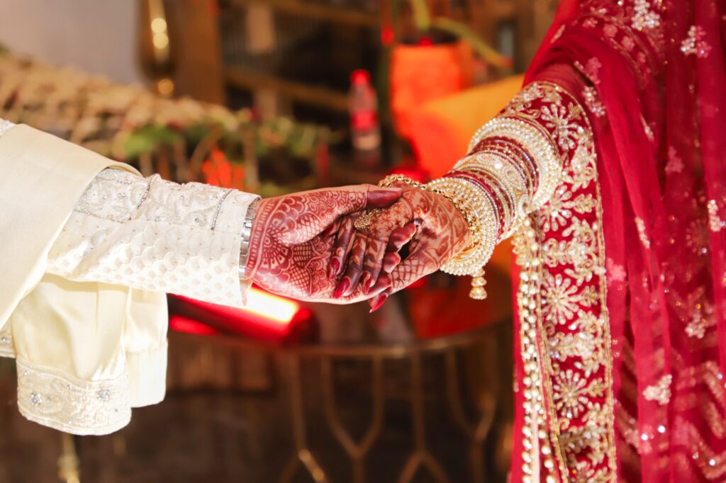 Wedding portrait of a couple captured by Photo Fine Studio, professional wedding photographers in Ghaziabad and Delhi NCR