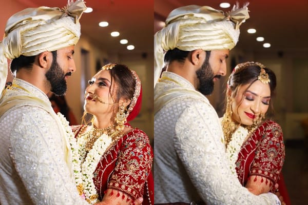 Candid wedding photography of a couple captured by Photo Fine Studio – expert wedding photographer or photography in Ghaziabad, Delhi NCR