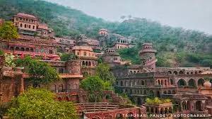 Pre-wedding shoot at Neemrana Fort Palace Rajasthan with royal heritage backdrop