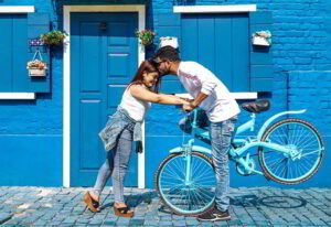 Pre-wedding couple portraits in natural outdoor location Ghaziabad